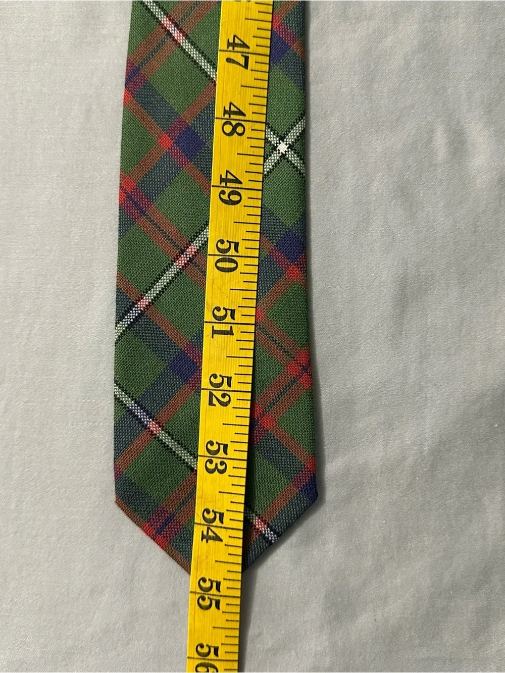 Shaw Clan Tartan Wool Tie Made in Scotland Green Red Blue Plaid Scottish Crest